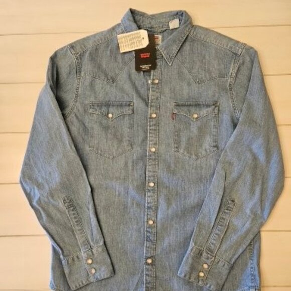 Levi's Barstow Western Shirt - Indigo Stonewash - Size M - Picture 1 of 6